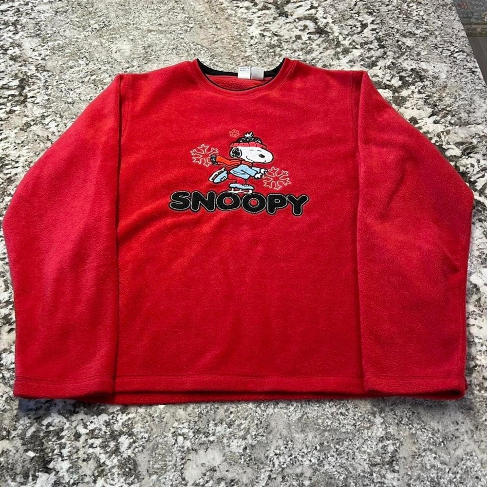 Vintage 1990s/2000s snoopy peanuts fleece‎ sweatshirt Size xl